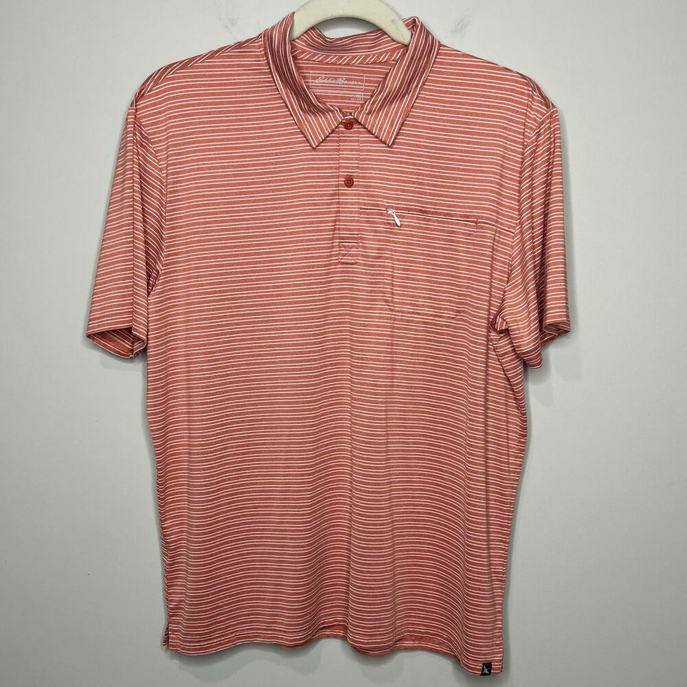 Eddie Bauer Striped Polo Shirt Size TXL Short Sleeves